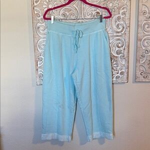 fresh produce Light Blue Cropped Drawstring Pants